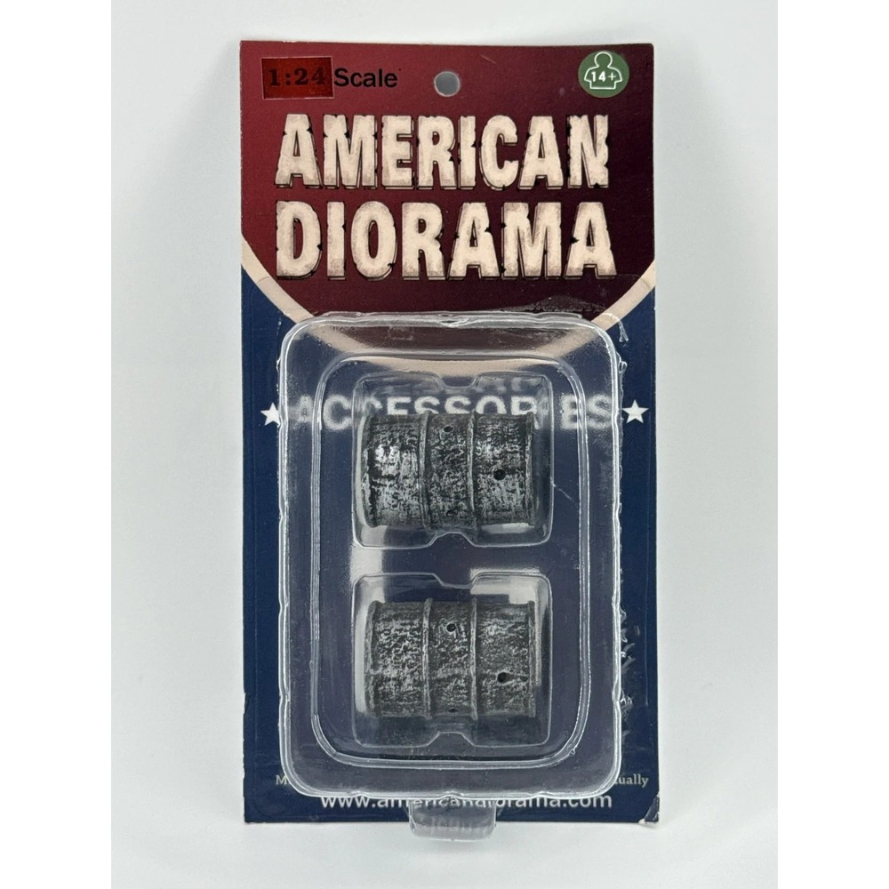 American Diorama 1:24‎ Weathered Barrels Drum Oil Set Unbranded Apparel Red